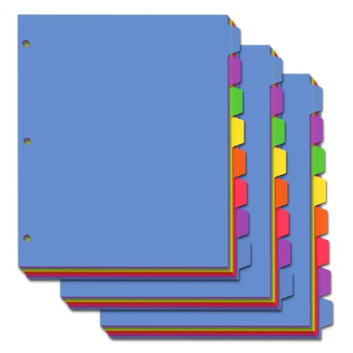 8-Tab Write & Erase Plastic Binder Dividers (3 sets)