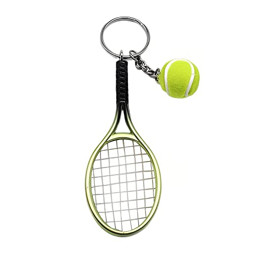 Mini Tennis Keychain for Women Men Tennis Ball and Racket Key Ring for Boys Girls Tennis Gifts for Teens Christmas Birthday Gifts for Tennis Lover Coach Player