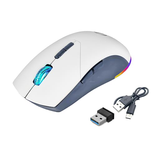 Wireless Bluetooth Mouse, Rechargeable Dual Mode (Bluetooth 5.2 + 2.4G USB) Silent Slim Mouse for...
