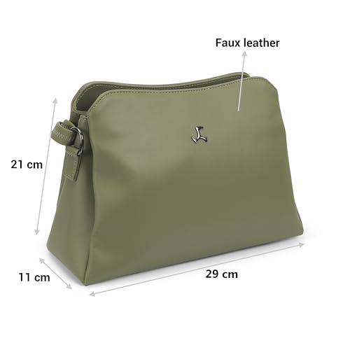 Image of Mochi Women Casual Faux leather Soft Body Zipper closure Solid Sling Bag