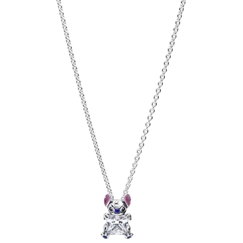 PANDORA Disney Stitch 393743C01-45 - Collana in argento sterling con zirconi, 45 mm