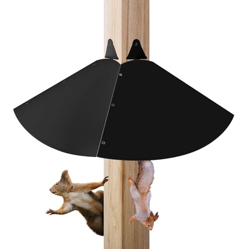 Lezcufer Metal Squirrel Baffle for 4x4 Post, Square Squirrel Proof Baffles, Outdoor Guard for Wooden Pole to Anti Squirrel and Raccoon, 1 Pack