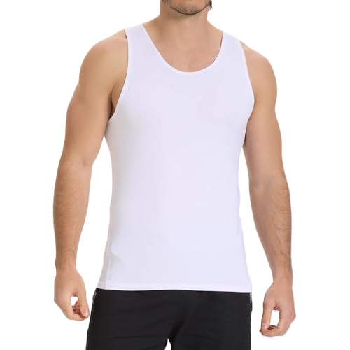 NuCamper Camiseta Reductora para Hombre, Camisetas de Compresión, Chaleco Sin Mangas, Elástica Interiores Body Shaper, Chaleco Abdominal, Faja Cintura Tirantes Hombre para Gym Fitness Entrenamiento