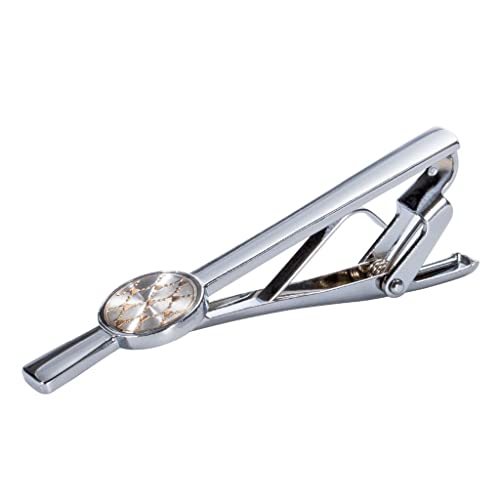 Gretd Sliver Floral Cufflinks Necktie Clip For Tie Pin For Mens Gift Classic Pattern Tie Bar Cufflinks Tie Clip Set Men Jewelry (Color : Sliver, Size : One Size) #TOP4