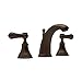 Rohl U.3712LSP-EB-2 PERRIN & ROWE GEORGIAN ERA HIGH-ARC SPOUT WIDESPREAD LAVATORY FAUCET IN ENGLISH BRONZE WITH PORCELAIN HOT AND COLD INDICATOR CAP METAL LEVER P&RG HI SP WSPRD MTLP E.BZ