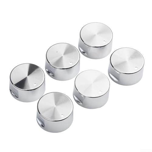 Aprilsunnyzone Juego de 6 pomos redondos para estufa de gas, aleación de zinc, para uso en estufas de cocina, repuesto