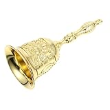 NUOLUX レトロ銅合金製手摇铃 アンチスリップハンドル付き 大音量コールベル レストラン受付 デスクトップサービスベル 教室管理や介護用