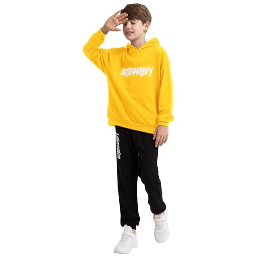Image of amropi Boy's Tracksuit Pullover Hoodie Jogging Pants Set 2 Pieces Sweatsuit for 2-17 Years