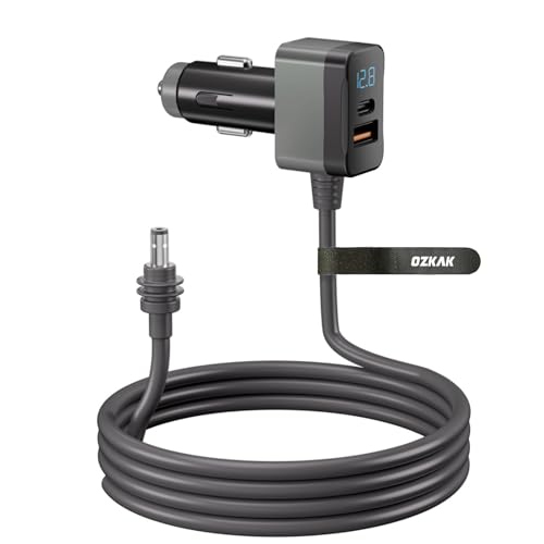 Ozkak Starlink Mini Stromkabel 3M, 12V-24V Zigarettenanzünder-Adapter zu DC Stromkabel mit Digitalanzeige, USB-A, Type-C Anschluss, für Starlink Mini, wasserdicht, Zigarettenanzünder-Ladegerät