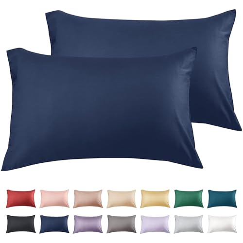 Warmstar Navy Blue Cotton Pillow Cases 2 Pack