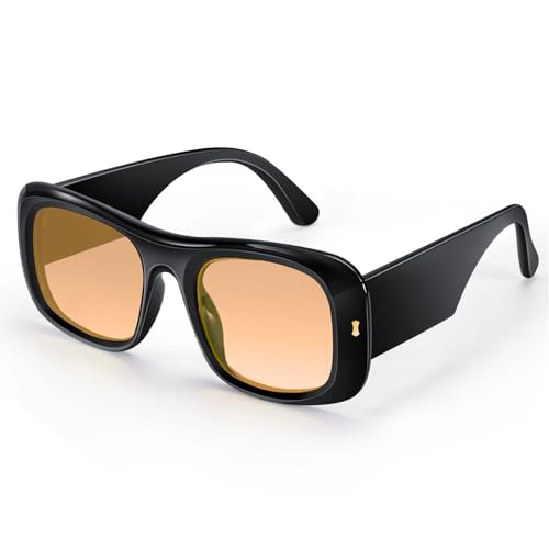 Dollger Trendy Sunglasses for Women Men Y2k Vintage Fashion Shades 90s Oversized Square Frame