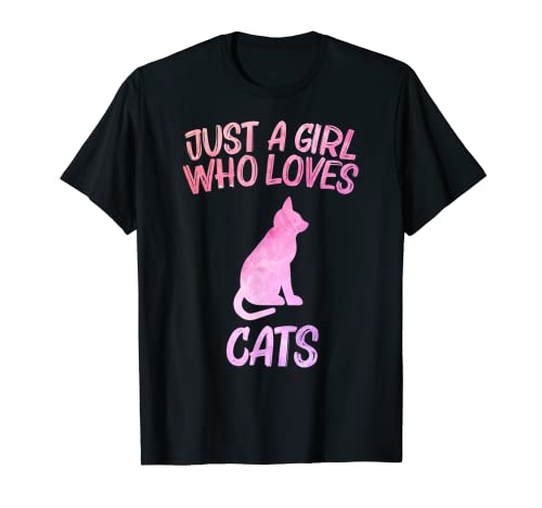 Just A Girl Who Loves Cats Regalo para mujeres Feline Pet Kitty Camiseta