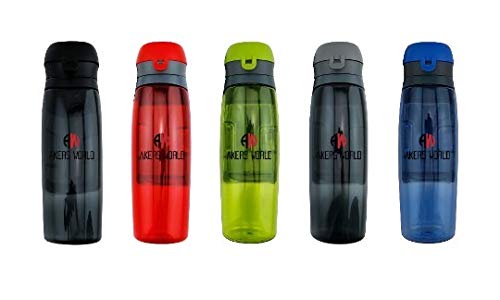 AKERS WORLD water bottle for sports with integrated card & key holder