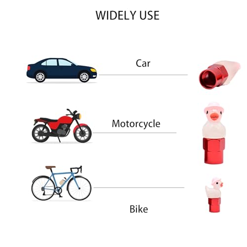 4-Pack Handmade Glow-in-The-Dark Pink Duck Valve Stem Caps for Schrader Valves, Adorable Car & Bike Accessory, Cute Auto Decor, Unique Wheel Accent, Fun Gift for Car Enthusiasts
