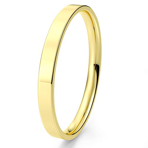10k Yellow Gold 2mm Light Comfort Fit Flat Wedding Band4