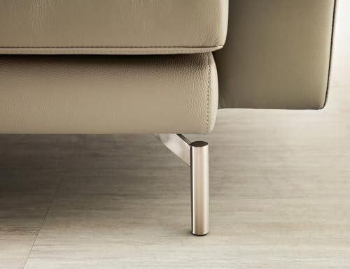 Image of Fabrique Universal 4 Seate with Puffy Moden Design Light Grey Sofa Set | Comfortable Furniture for Home Office & Living Room | Easy to Move with Stainless Steel Legs