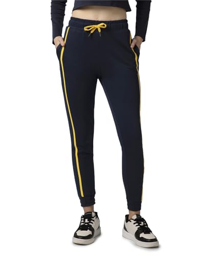 Image of FYLTR Women's Joggers with Side Tape Detailing - Elasticated Waistband | Contrast Drawstring | Elasticated Hem | Trackpants for Women | Winter Joggers for Women