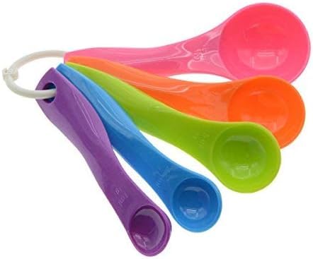 RUIAN Plastic Mixed Colors Measuring Spoons for 1ml, 2.5ml, 5ml, 7.5ml, 15ml (Pack of 5)