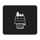 CafePress Snoopy On House Black and White Mousepad Non-Slip Rubber Gaming Mousepad