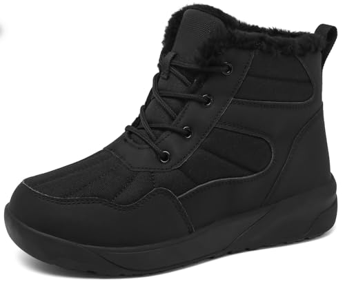 ChayChax Women's Winter Snow Boots with Fur Lined Lightweight Ankle Booties Anti Slip Comfortable Warm Winter Shoes