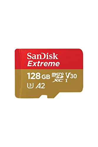 Image of SanDisk Extreme uSD,160MB /s R, 90MB /s W,C10,UHS,U3,V30,A2, 128GB, for 4K Video on Smartphones, Action Cams & Drones