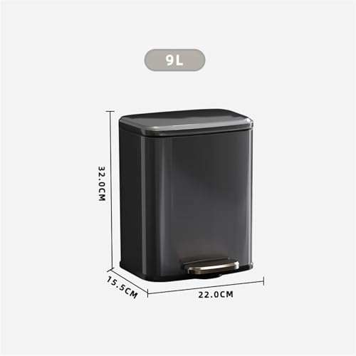 Caneca de basura 9L para reciclaje cocina acero inoxidable naranja miniatura 2