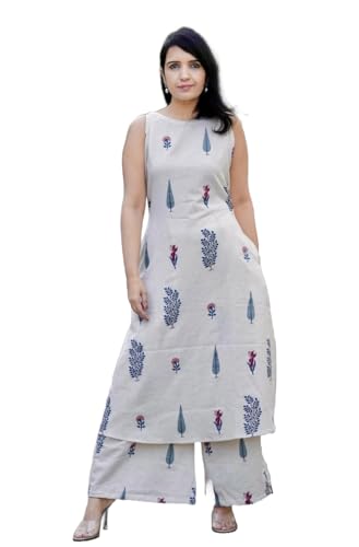 Kurta ensemble femme blanc Klosia en taille M pour un style elegant au quotidien