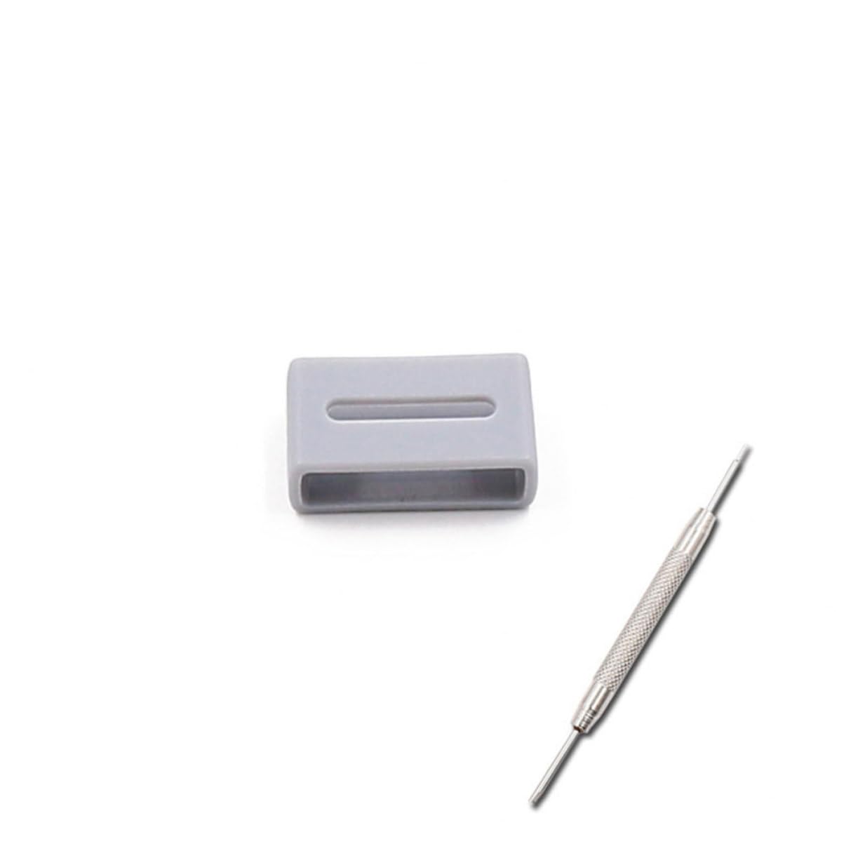 KONTONTY 2pcs Stylish Resin Watchband Replacement Strap Lightweight Design Easy Installation Gray Color