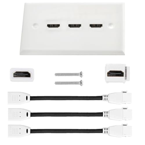 Placa de pared multimedia de 3 puertos hembra a hembra, placa frontal, montaje en panel