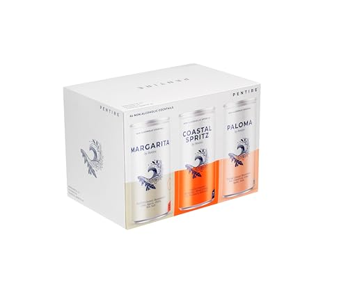 Pentire Cans Mixed 6x200ml Alcohol Free Cocktails Ready to Drink with Margarita Paloma & Spritz Non Alcoholic Drinks Canned Drinks Multipack Perfect Cocktail Gift Set