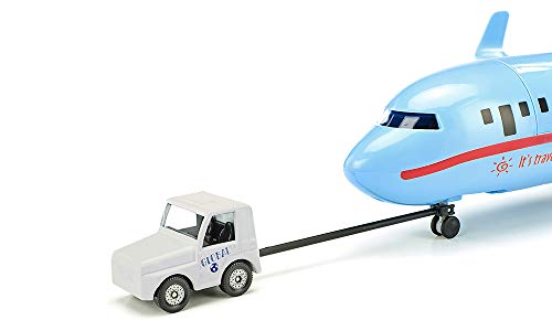 siku 5402, Verkehrsflugzeug mit Zubehör, Kunststoff, Hellblau, Viele Funktionen, Kombinierbar mit siku-Modellen in unterschiedlichen Maßstäben
