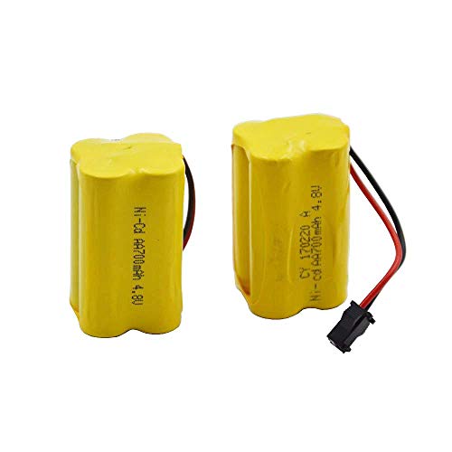 Blomiky 2 Cuboid 4.8V 700Mah Aa Nicd Rechargeable Battery Sm-2P Connector For Hy800 F1 F3 Rc Boat And Rc Bus Rc School Bus F1 Battery 2 Pack #TOP4