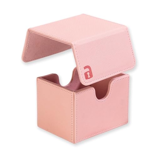 Vault X Trading Card Sideloading Deck Box, 100+ Sleeved Cards, Premium Exo-Tec Material, Card Holder Storage Box, Detachable Magnetic Lid, for MTG Commander Game, TCG (Pink)