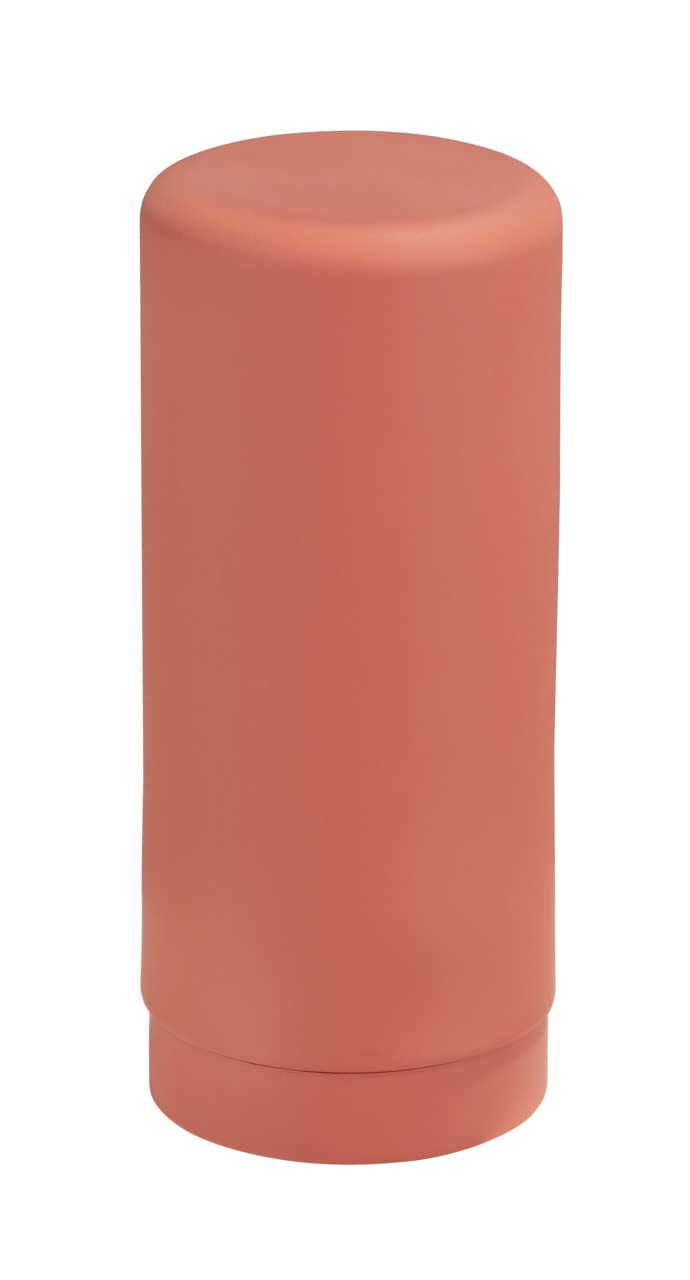 WENKO Spülmittelspender Easy Squeez-e, hochwertiger Spender für Spülmittel in der Küche, einfach Dosierung, Seifenspender aus auslaufsicherem Silikon, Fassungsvermögen 250 ml, Ø 6 x 14 cm, Ziegelrot