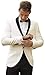 Botong Men's Slim Fit 2 PC Ivory Black Wedding Suit Shawl Lapel Groom Wedding Tuxedos Prom Suits 44 Chest / 38 Waist