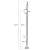 110CM High Glass Balustrade Railing Post Glazing Stainless Steel Pole Handrail Garden Fencing Silver with Top Seat (110cm End Post)