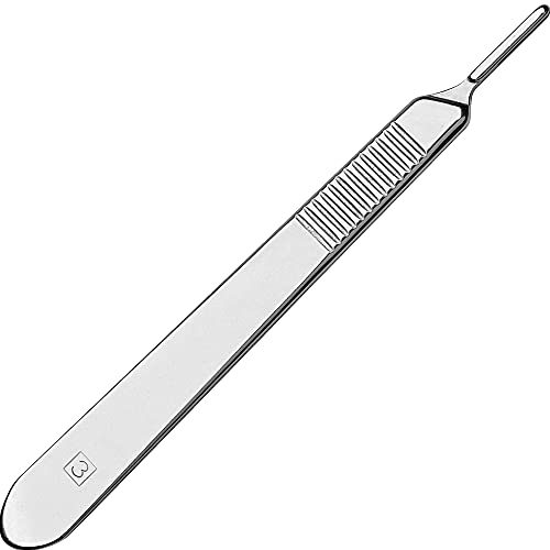 Image of Scalpel Handle # 3, Premium Quality, Rust Proof Stainless Steel Scalpel Knife Handle, Lightweight and Durable, Fits Surgical Blades No. 10, 11, 12, 13, 14 and 15