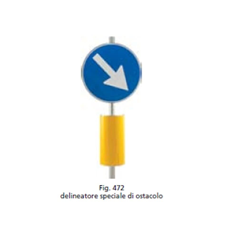 Delineatore stradale speciale di ostacolo per pali di diametro 48 e 60 mm in alluminio approvazione MIN.LL.PP. con CE classe 2