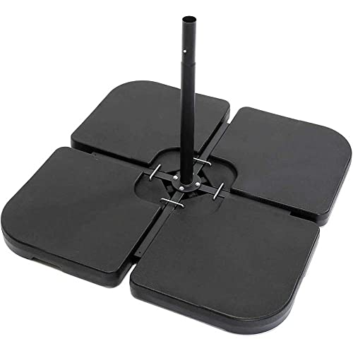BAKAJI Set 4 Supporto Pesi Ombrellone Riempibile Palo da Giardino in Plastica Resistente Intemperie per Esterno da Riempire con Sabbia o Acqua Base Adatti per Ombrelloni con Base a Croce