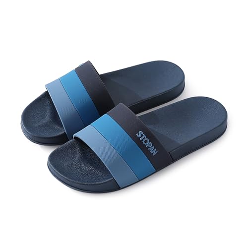 Men's Open Toe Slide Sandals - Soft Comfortable Indoor & Outdoor Shower Slippers