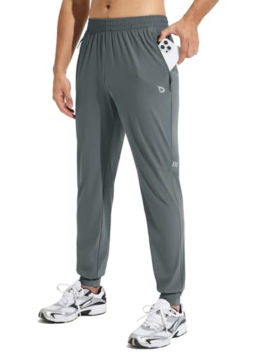 baleaf Men's Joggers Pants Athletic Workout Track Running Gym Lightweight Quick Dry Tapered Jogger Zipper Pockets