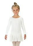 Elowel Kids Girls Ruffle Long Sleeve Skirted Leotard (Size Toddlers-14 Years) Multiple Colors
