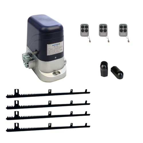 MATISMO AMC800 Motor para puerta corredera - Hasta 800 Kg - Incluye 4 metros de cremallera, central, tres mandos y fotocelulas
