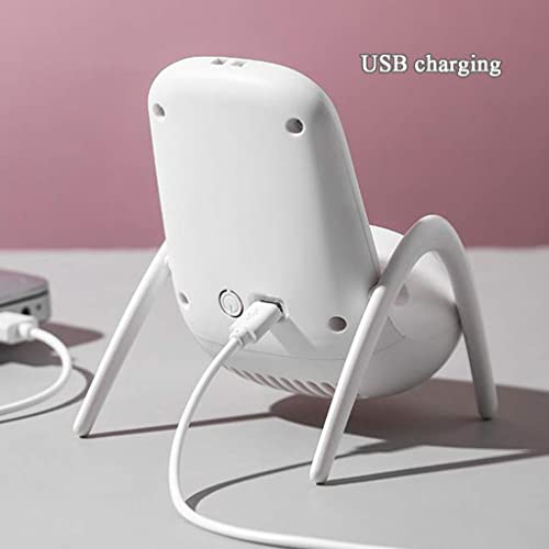 Met Nachtlampje Kleine Tafelventilator Mobiele Telefoonhouder Usb Auitenventilator Met Licht 3 Snelheden Windaanpassing… - Image 5