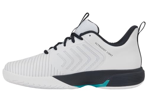 K-Swiss Ultrashot Light Pickleball Tennisplatzschuhe für Herren, Weiß/Carbon/Baltic, 47 EU – Ansicht 3