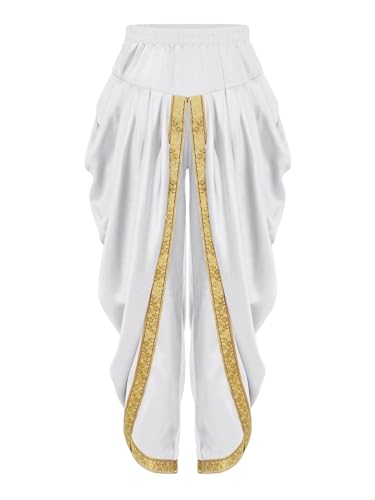 renvena Kids Boys Satin Dhoti Pants Casual Baggy Trousers for Halloween Theme Party Fancy Dress Ball