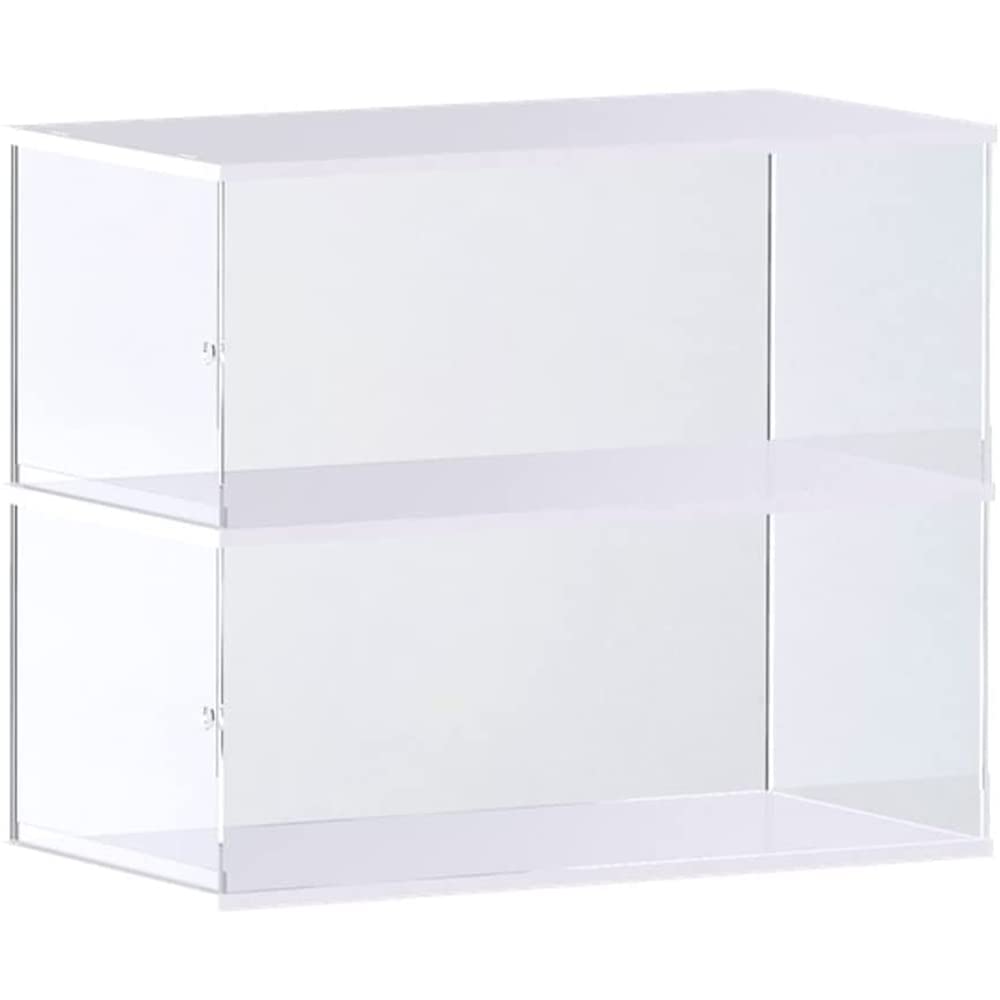 Choowin 2 Layer Acrylic Display Case for Lego Cars (Lamborghini Sian, McLaren P1, Porsche 911, Ferrari SP3, Bugatti Chiron) &amp; 1/8 Diecast Cars - Assemble Dustproof Display Box with Door (White)