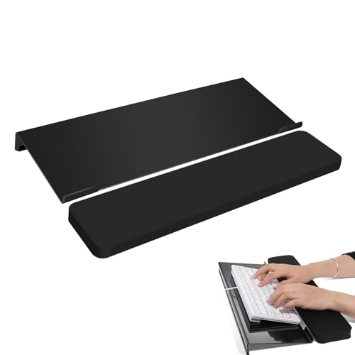 Computer Keyboard Stand Riser Lifter With Non-Slip Base Comfortable Holder Ergonomic Wrist Rest Easy Typing For Desk Home School Typing And Work -Black
