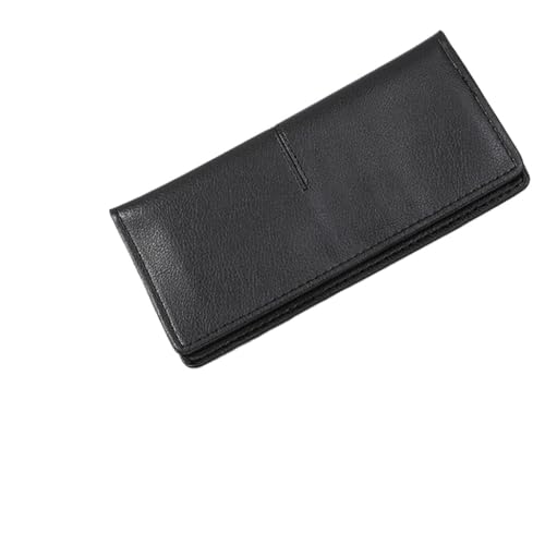 Wallet Women's Long Solid Color Simple Thin Wallet Multi Card Anti Demagnetization Retro Change Handbag Women(Black)