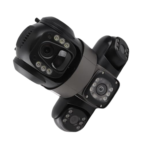 Dpofirs Telecamera di Sicurezza da Esterno con Triplo Obiettivo, a 3 Telecamere 2K con Vista a 360°, Pannello Solare da 8 W, Batteria da 8000 MAh, Rilevamento del Movimento AI,
